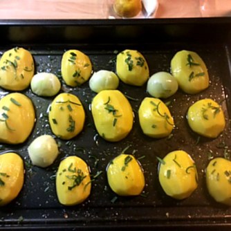 14.1.16 - Rosmarinkartoffeln,Champignon,Baba Ganousch,Avocado,Joghurtspeise (3)